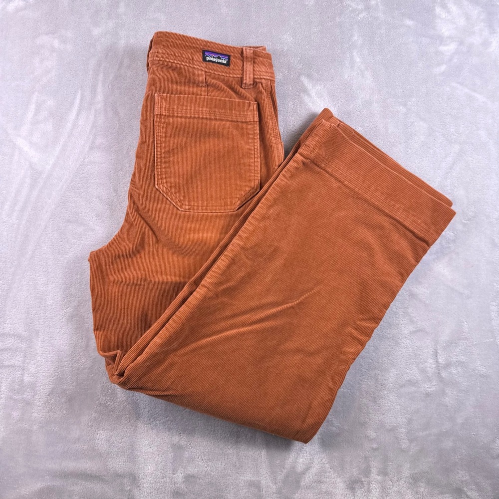 Patagonia Womens Wide Leg Corduroy Pants Rust Orange High Rise Size 6 STY55310